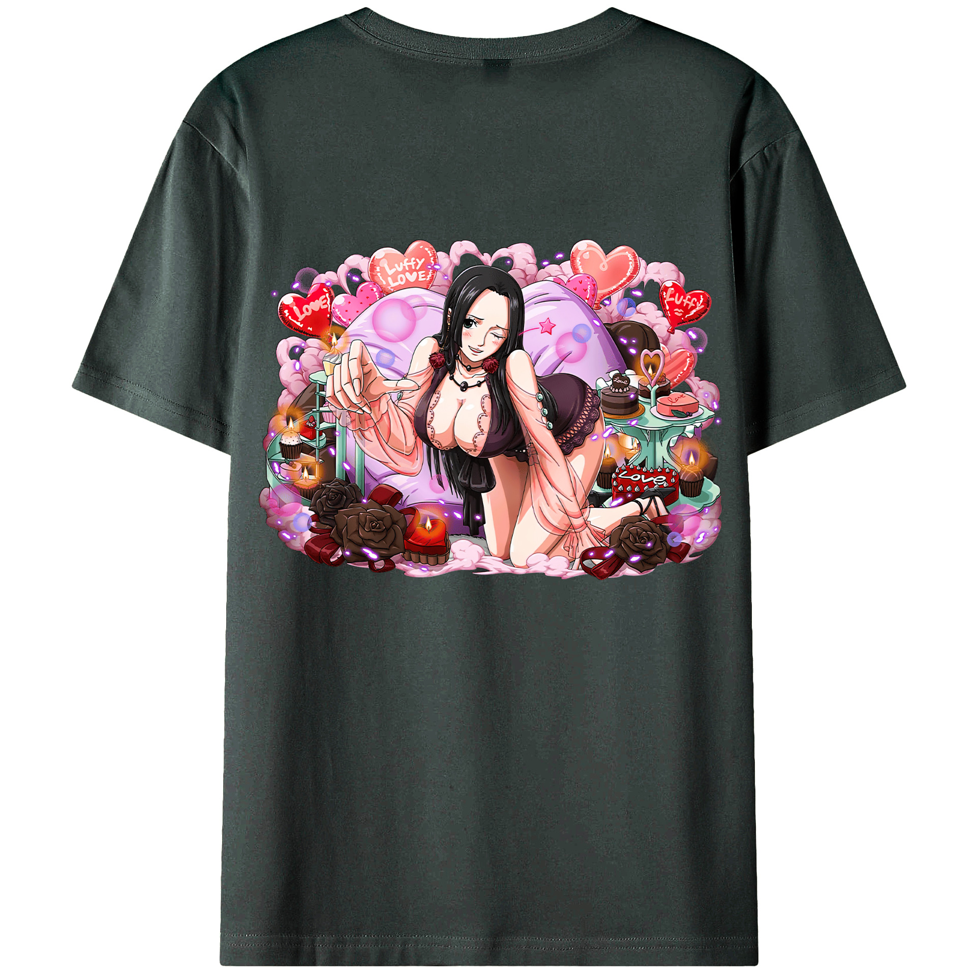 ワンピース ボア・ハンコック ONE PIECE Boa·Hancock 綿100％ メンズ半袖Tシャツ（バックプリント） 通気性